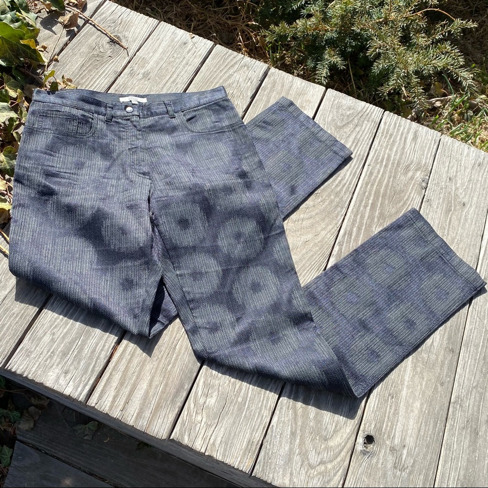 Gianfranco Ferré Blue Gray Pinstripe Boot Cut Pants